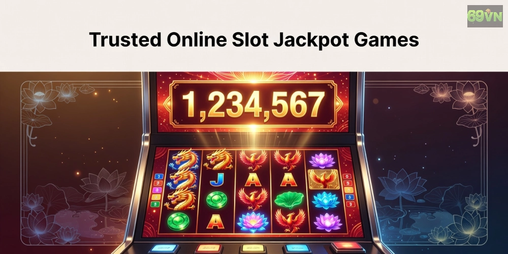 Hình minh họa khái niệm nổ hũ uy tín tại nền tảng 69vn với jackpot hấp dẫn và giao diện hiện đại