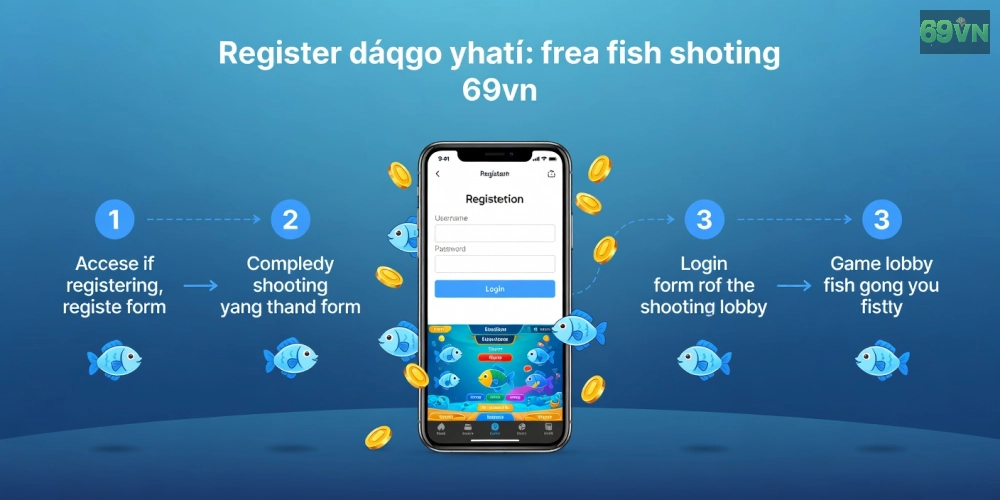 Hình hướng dẫn từng bước đăng ký và chơi bắn cá miễn phí 69vn
