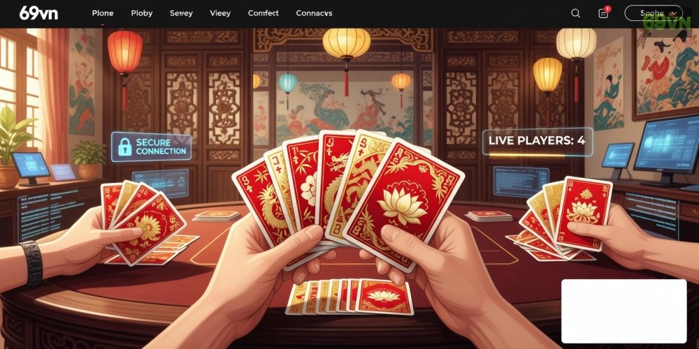 Hình ảnh trò chơi Phỏm phổ biến trên nền tảng game bài uy tín 69vn