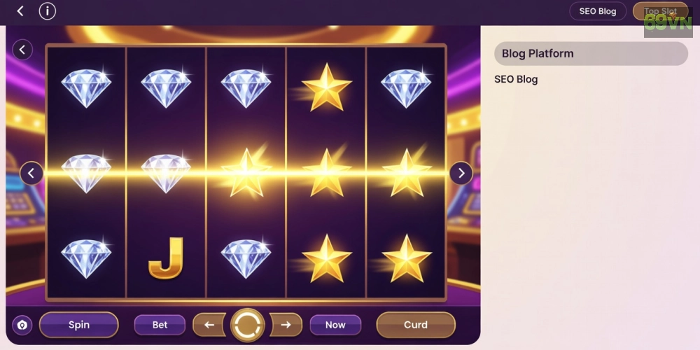 Hình ảnh giao diện slot game Go88 với các cuộn quay hấp dẫn và biểu tượng jackpot